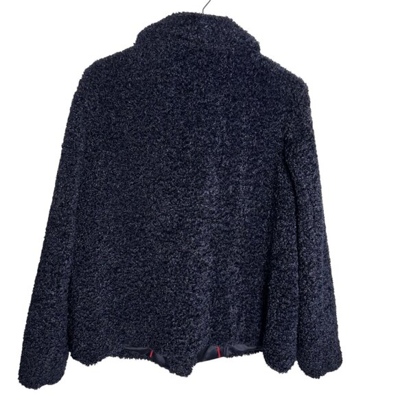 Boden Kemble Teddy Boucle Jacket Navy Blue UK 18 US size 14 snap front NWT - Picture 3 of 9
